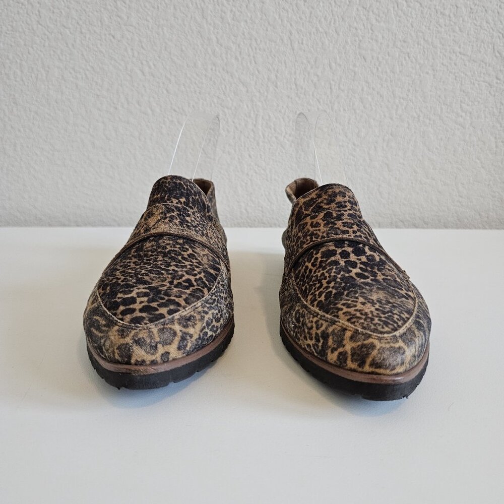Paul Green Dara Loafer Safari Tan Flat Penny Loafer Leather Leopard Cheetah 6.5 - Picture 3 of 11